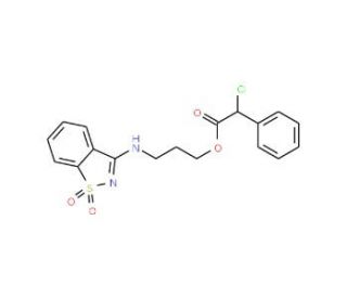 3-[(1,1-dioxido-1,2-benzisothiazol-3-yl)amino]propyl chloro(phenyl)acetate - chemical structure image