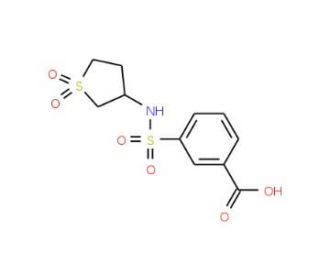 3-{[(1,1-dioxidotetrahydrothien-3-yl)amino]sulfonyl}benzoic acid - chemical structure image
