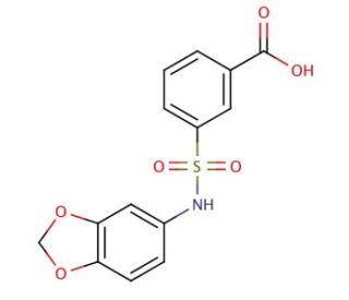 3-[(1,3-benzodioxol-5-ylamino)sulfonyl]benzoic acid - chemical structure image