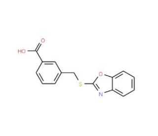 3-[(1,3-Benzoxazol-2-ylthio)methyl]benzoic acid - chemical structure image