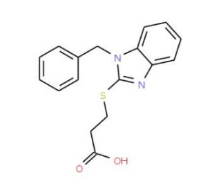 3-[(1-Benzyl-1H-benzimidazol-2-yl)thio]-propanoic acid - chemical structure image