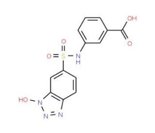 3-{[(1-hydroxy-1H-1,2,3-benzotriazol-6-yl)sulfonyl]amino}benzoic acid - chemical structure image