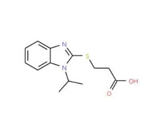 3-[(1-Isopropyl-1H-benzimidazol-2-yl)thio]-propanoic acid - chemical structure image