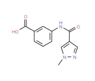 3-[(1-Methyl-1H-pyrazole-4-carbonyl)-amino]-benzoic acid - chemical structure image