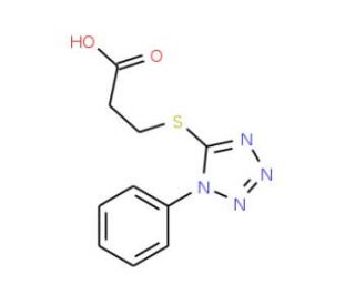 3-[(1-Phenyl-1H-tetrazol-5-yl)thio]propanoic acid (CAS 1437-67-8) - chemical structure image
