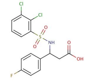 3-{[(2,3-dichlorophenyl)sulfonyl]amino}-3-(4-fluorophenyl)propanoic acid - chemical structure image