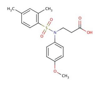 3-[(2,4-Dimethyl-benzenesulfonyl)-(4-methoxy-phenyl)-amino]-propionic acid - chemical structure image
