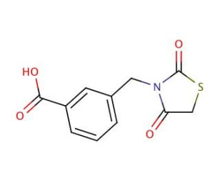 3-[(2,4-dioxo-1,3-thiazolidin-3-yl)methyl]benzoic acid - chemical structure image