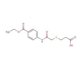 3-[(2-{[4-(ethoxycarbonyl)phenyl]amino}-2-oxoethyl)thio]propanoic acid - chemical structure image
