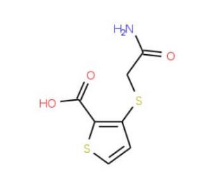 3-[(2-Amino-2-oxoethyl)sulfanyl]-2-thiophenecarboxylic acid - chemical structure image