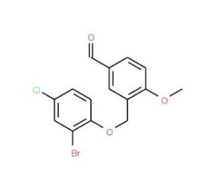 3-[(2-Bromo-4-chlorophenoxy)methyl]-4-methoxybenzaldehyde - chemical structure image