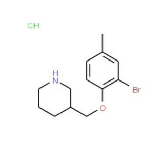 3-[(2-Bromo-4-methylphenoxy)methyl]piperidinehydrochloride - chemical structure image