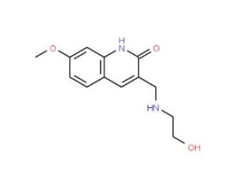 3-[(2-Hydroxyethylamino)-methyl]-7-methoxy-1H-quinolin-2-one - chemical structure image