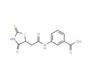 3-{[(2-Mercapto-4-oxo-4,5-dihydro-1,3-thiazol-5-yl)acetyl]amino}benzoic acid - chemical structure image