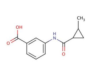 3-{[(2-methylcyclopropyl)carbonyl]amino}benzoic acid - chemical structure image