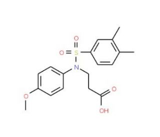 3-[(3,4-Dimethyl-benzenesulfonyl)-(4-methoxy-phenyl)-amino]-propionic acid - chemical structure image