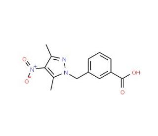 3-[(3,5-Dimethyl-4-nitro-1H-pyrazol-1-yl)methyl]-benzoic acid - chemical structure image