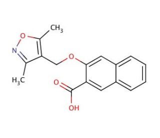 3-[(3,5-dimethylisoxazol-4-yl)methoxy]-2-naphthoic acid - chemical structure image