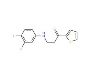 3-[(3-Chloro-4-fluorophenyl)amino]-1-thien-2-ylpropan-1-one - chemical structure image