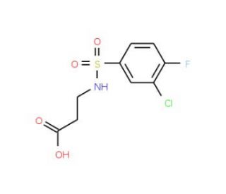 3-{[(3-chloro-4-fluorophenyl)sulfonyl]amino}propanoic acid (CAS 613657-34-4) - chemical structure image