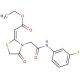 {3-[(3-Fluoro-phenylcarbamoyl)-methyl]-4-oxo-thiazolidin-2-ylidene}-acetic acid ethyl ester - chemical structure image