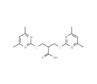 3-[(4,6-dimethylpyrimidin-2-yl)thio]-2-{[(4,6-dimethylpyrimidin-2-yl)thio]methyl}propanoic acid - chemical structure image