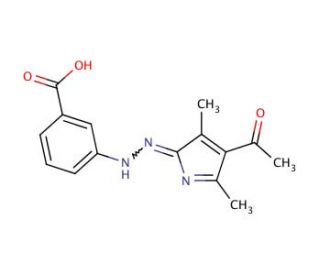 3-[(4-acetyl-3,5-dimethyl-1H-pyrrol-2-yl)diazenyl]benzoic acid - chemical structure image