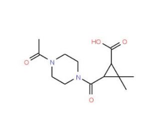 3-[(4-Acetylpiperazin-1-yl)carbonyl]-2,2-dimethylcyclopropanecarboxylic acid - chemical structure image