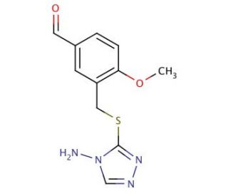 3-{[(4-Amino-4H-1,2,4-triazol-3-yl)thio]methyl}-4-methoxybenzaldehyde - chemical structure image