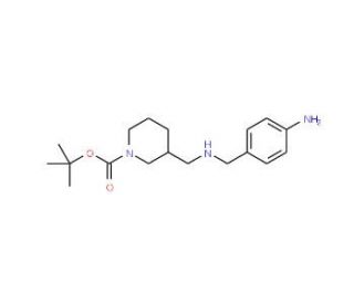 3-[(4-Amino-benzylamino)-methyl]-piperidine-1-carboxylic acid tert-butyl ester (CAS 1189107-00-3) - chemical structure image