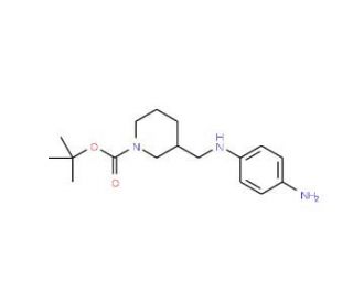 3-[(4-amino-phenylamino)-methyl]- piperidine-1-carboxylic acid tert-butyl ester (CAS 1159976-35-8) - chemical structure image