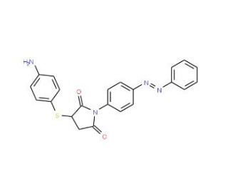 3-[(4-Aminophenyl)thio]-1-{4-[(E)-phenyldiazenyl]-phenyl}pyrrolidine-2,5-dione - chemical structure image
