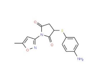3-[(4-Aminophenyl)thio]-1-(5-methylisoxazol-3-yl)-pyrrolidine-2,5-dione - chemical structure image
