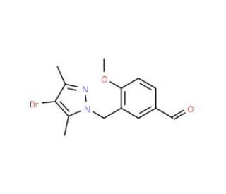 3-[(4-Bromo-3,5-dimethyl-1H-pyrazol-1-yl)methyl]-4-methoxybenzaldehyde - chemical structure image