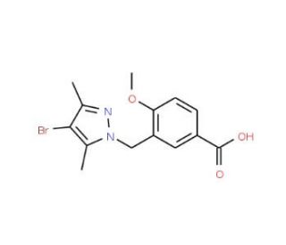 3-[(4-Bromo-3,5-dimethyl-1H-pyrazol-1-yl)methyl]-4-methoxybenzoic acid - chemical structure image