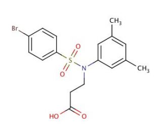 3-[(4-Bromo-benzenesulfonyl)-(3,5-dimethyl-phenyl)-amino]-propionic acid - chemical structure image