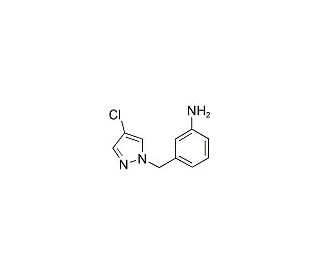 {3-[(4-chloro-1H-pyrazol-1-yl)methyl]phenyl}amine - chemical structure image