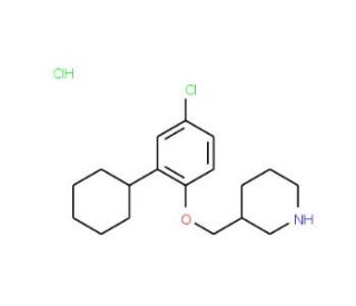 3-[(4-Chloro-2-cyclohexylphenoxy)methyl]piperidine hydrochloride - chemical structure image