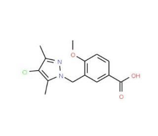 3-[(4-Chloro-3,5-dimethyl-1H-pyrazol-1-yl)methyl]-4-methoxybenzoic acid - chemical structure image