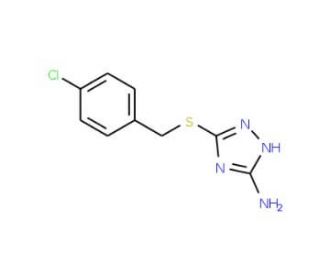 3-[(4-Chlorobenzyl)sulfanyl]-1H-1,2,4-triazol-5-ylamine (CAS 41266-78-8) - chemical structure image