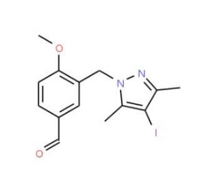 3-[(4-iodo-3,5-dimethyl-1H-pyrazol-1-yl)methyl]-4-methoxybenzaldehyde - chemical structure image