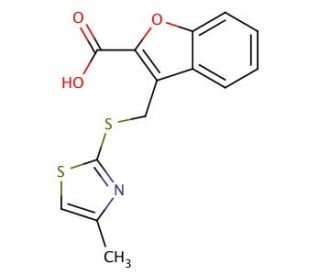 3-{[(4-methyl-1,3-thiazol-2-yl)thio]methyl}-1-benzofuran-2-carboxylic acid - chemical structure image