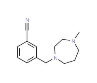 3-[(4-Methylhomopiperazin-1-yl)methyl]benzonitrile (CAS 910036-91-8) - chemical structure image