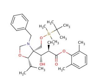 3-[(4S,5S)-N-Benzyl-4-(t-butyldimethylsilyloxymethyl)-5-isopropyloxazoladin-4-yl]-(2R,3R)-3-hydroxy-2-methylpropionic Acid, 2