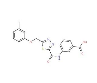 3-[({5-[(3-Methylphenoxy)methyl]-1,3,4-thiadiazol-2-yl}carbonyl)amino]benzoic acid - chemical structure image
