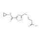 3-[({5-[(Cyclopropylamino)carbonyl]-1,2,4-oxadiazol-3-yl}methyl)thio]propanoic acid - chemical structure image