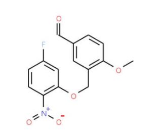 3-[(5-Fluoro-2-nitrophenoxy)methyl]-4-methoxybenzaldehyde - chemical structure image
