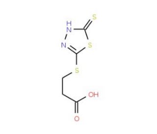 3-[(5-mercapto-1,3,4-thiadiazol-2-yl)thio]propanoic acid (CAS 57658-21-6) - chemical structure image