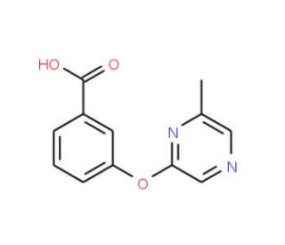 3-[(6-Methylpyrazin-2-yl)oxy]benzoic acid (CAS 906352-96-3) - chemical structure image