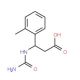 3-[(aminocarbonyl)amino]-3-(2-methylphenyl)propanoic acid - chemical structure image
